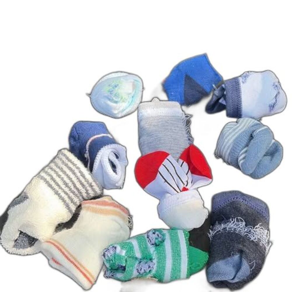 10 Pack Multi Pack Baby Socks Bundle Set Stripes Solids Characters Blu Red Green